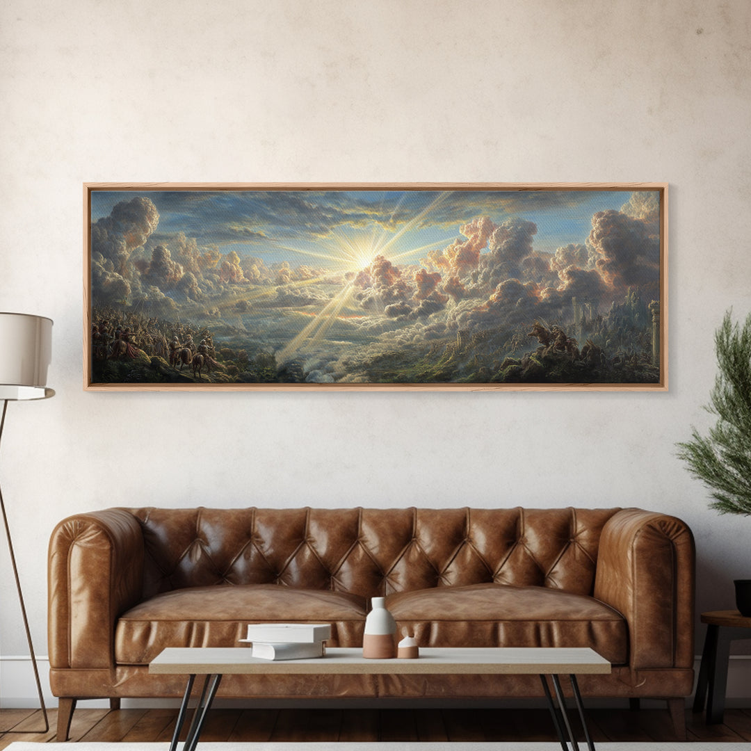 Majestic Lions Resting in Cave Wildlife Painting Wall Art Framed Canvas Print for Rustic Home and Living Room Decor