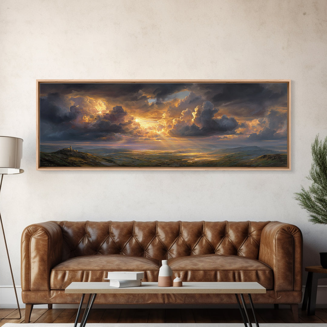 Peaceful Dawn Over Tranquil Forest Lake Canvas Print Misty Morning Nature Wall Art For Living Room Decor