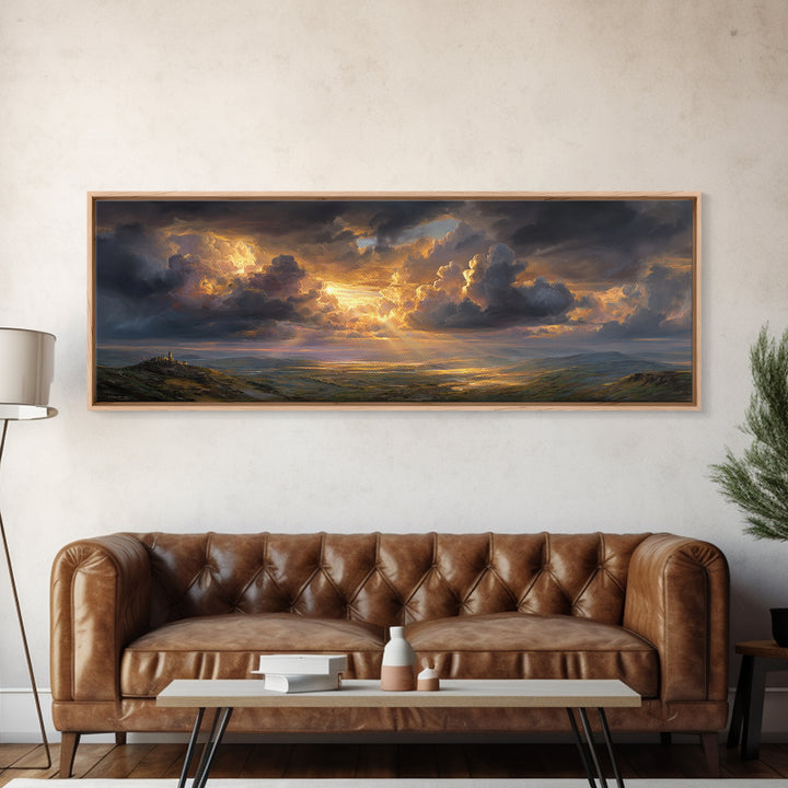 Peaceful Dawn Over Tranquil Forest Lake Canvas Print Misty Morning Nature Wall Art For Living Room Decor