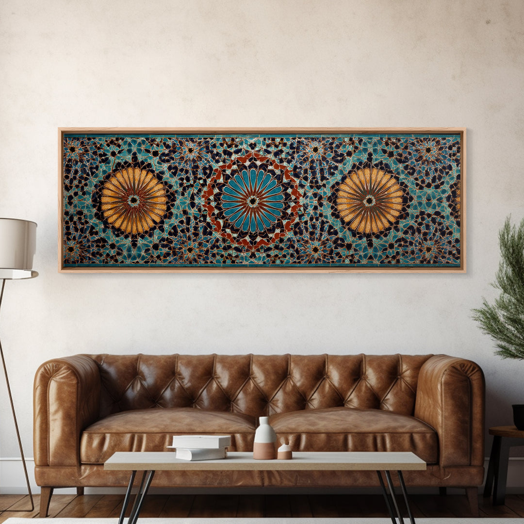 Beautiful Tile Mosaic Traditional Moroccan Pattern Art Canvas Print Wall Art For Elegant Home Decor And Cultural Style