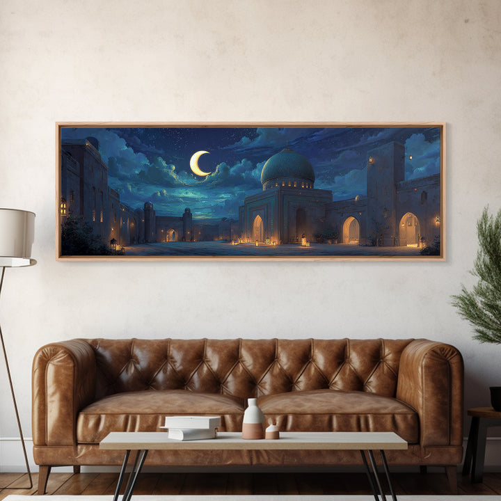 Intense Historical Astronomy Scholar Under Starry Sky Painting Wall Art Canvas Print For Spiritual And Educational Decor