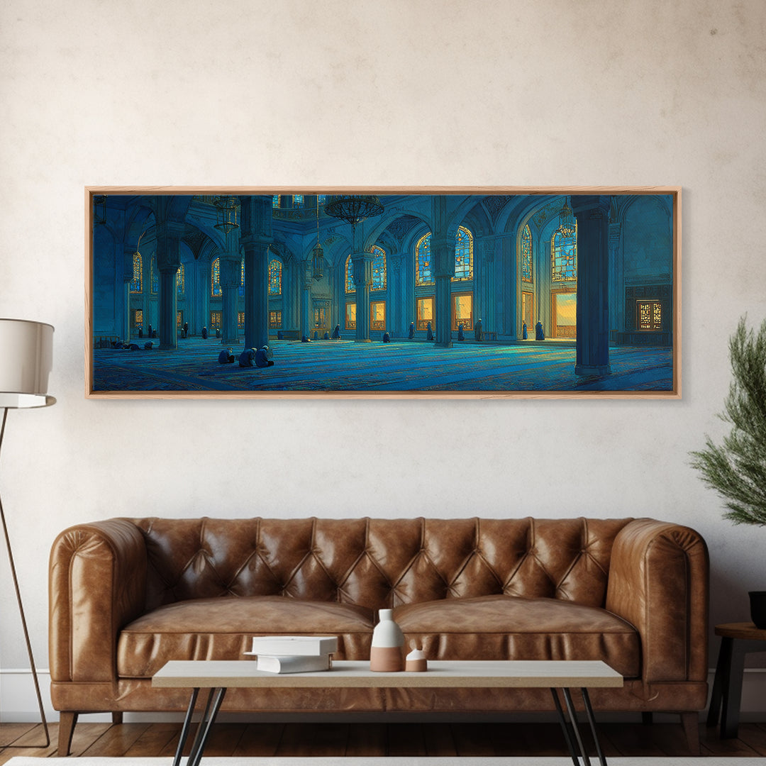 Magical Twilight Garden With Glowing Butterflies And Stone Path Framed Canvas Print
