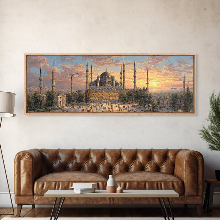 Mystical Figure Standing Among Enormous Glowing Crystals Canvas Print Fantasy Wall Art for Magical Home Decor and Inspiration