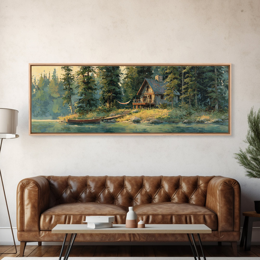 Nighttime Riverside Dock With Hanging Lanterns Evening Scene Oil Painting Canvas Print Wall Art For Romantic Bedroom Decor
