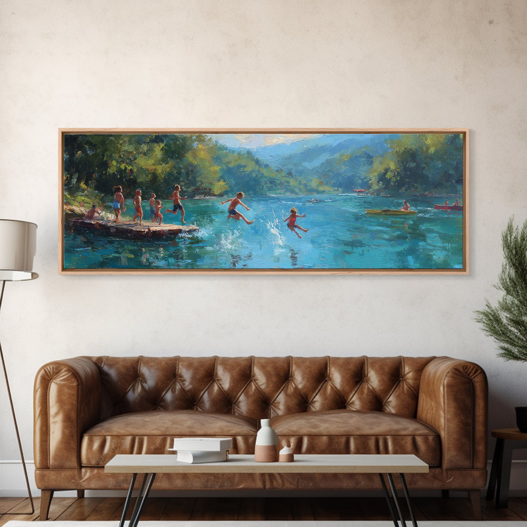 Starry Night Desert Landscape With Palm Trees And Campfire Beautiful Celestial Wall Art Canvas Print