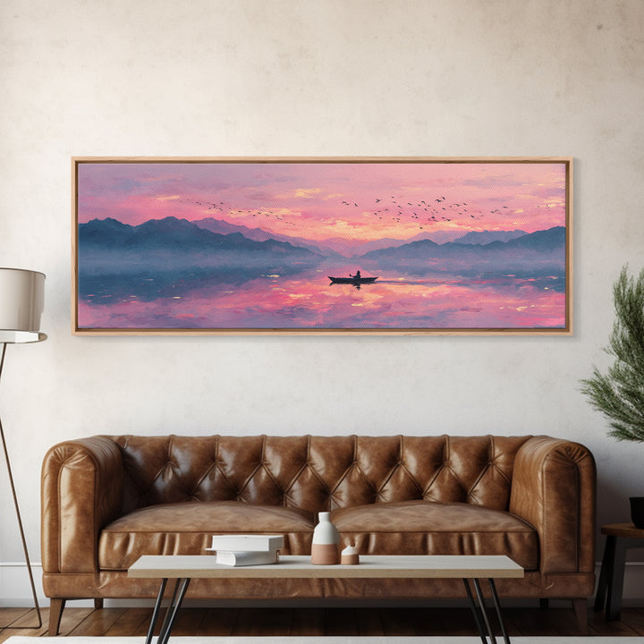 Vibrant Fantasy Dragon In Glowing Stormy Night Sky Dramatic Surreal Wall Art Framed Canvas Print For Unique Home Decor And Gift