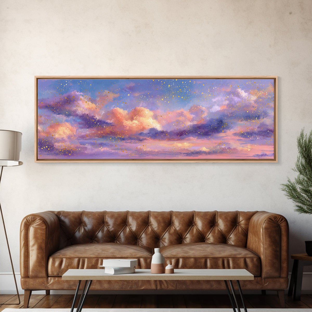 Pastel Pink Cloud Canvas Print, Dreamy Sunset Sky Painting, Celestial Wall Decor, Soft Aesthetic Bedroom Art, Modern Home Decor Gift