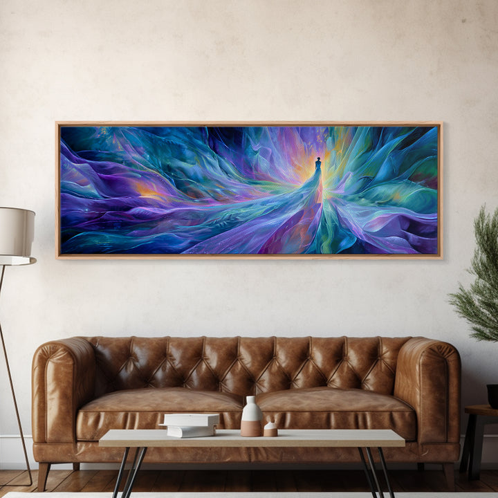 Ethereal Ice Queen In Blue Abstract Canvas Print, Dreamy Fantasy Wall Art, Calming Modern Bedroom Home Decor, Gift For Her