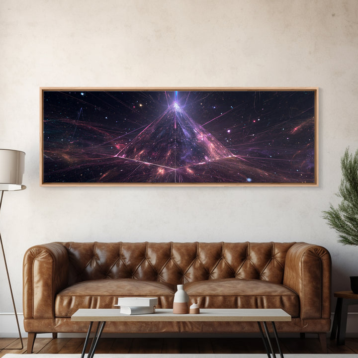 Cosmic Pyramid Galaxy Wall Art, Celestial Abstract Canvas Print, Space Decor, Sci Fi Wall Decor, Mystical Astronomy Art Print