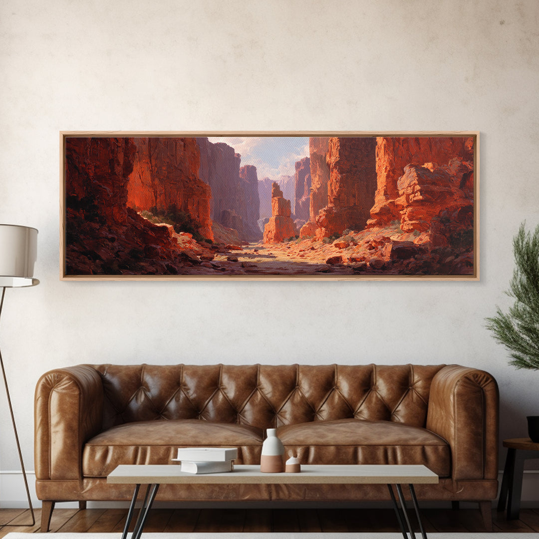 Red Rock Desert Canyon Wall Art, Southwestern Landscape Canvas Print, Western Decor, Earth Tone Decor, Large Horizontal Art