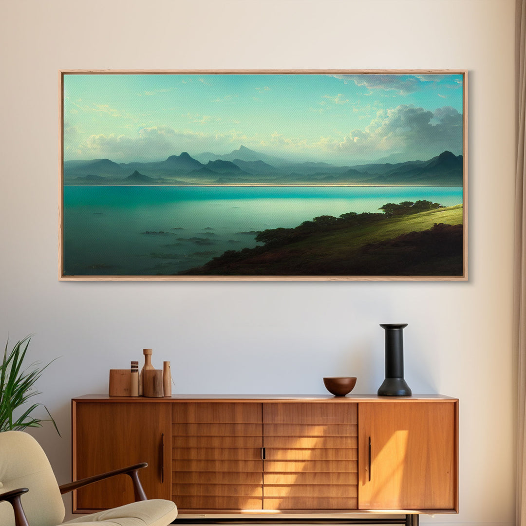 Sublime Scotland Lake, Unique Office Mancave Art, Wall Decor, Ready To Hang Framed Canvas Print, Oversize Wall Art