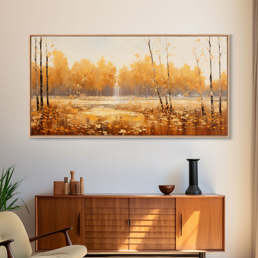 Fall Centerpiece Landscape Painting Canvas Print, Autumn Decor, Fall Centerpiece, Fall Home Decor, Fall Wall Decor, Fall Home Decor