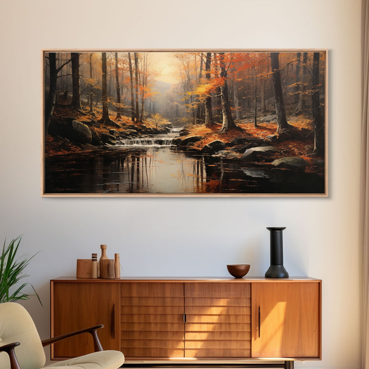 Fall Centerpiece Landscape Painting Canvas Print, Autumn Decor, Fall Centerpiece, Fall Home Decor, Fall Wall Decor, Fall Home Decor