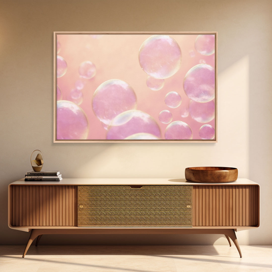 Retro Pink Bathroom Wall Decor, Pink Bubbles Abstract Wall Art Print, Bubbles Print, Pink Nursery Wall Art, Bubbles Art, Vintage Style Decor