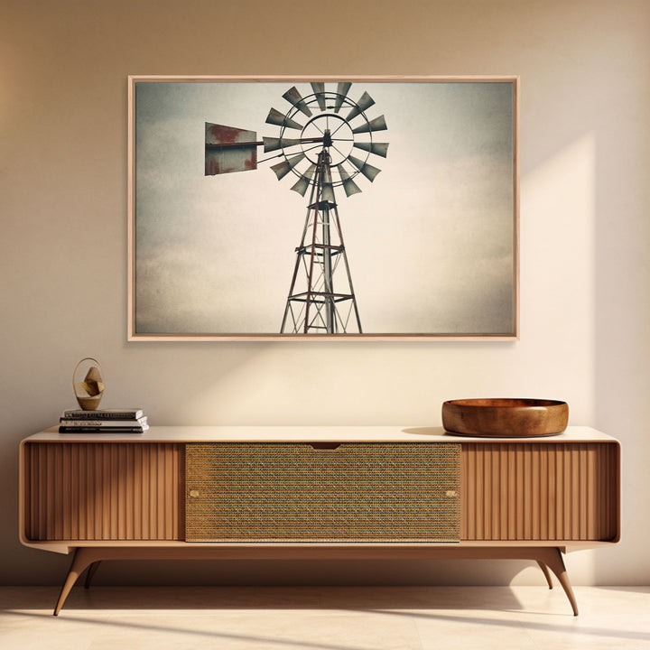 Rustic Farmhouse Home Decor, Windmill Photography Photo Print Art, Rustic Industrial Farmhouse Wall Art Picture, Country Landscape Picture