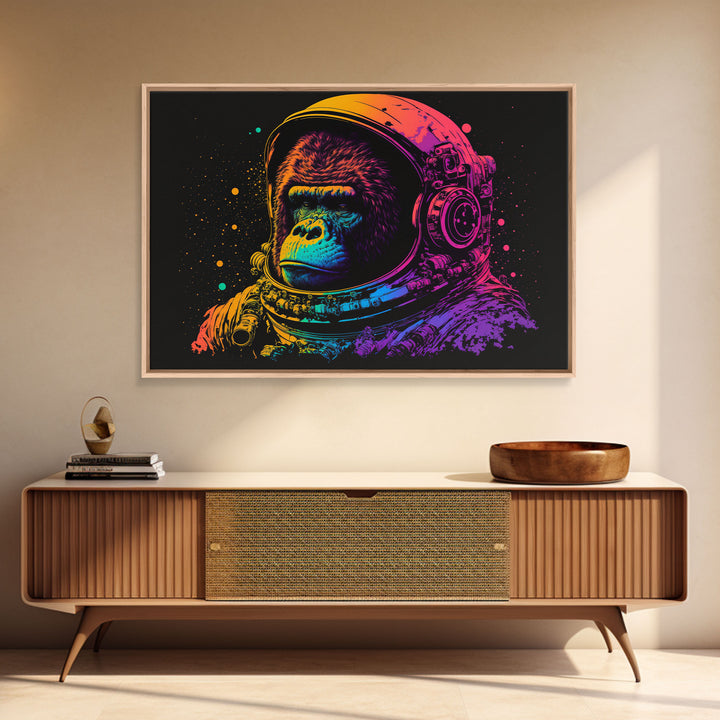 Space Ape, To The Moon Art, Framed Canvas Print, NFT Style Wall Art