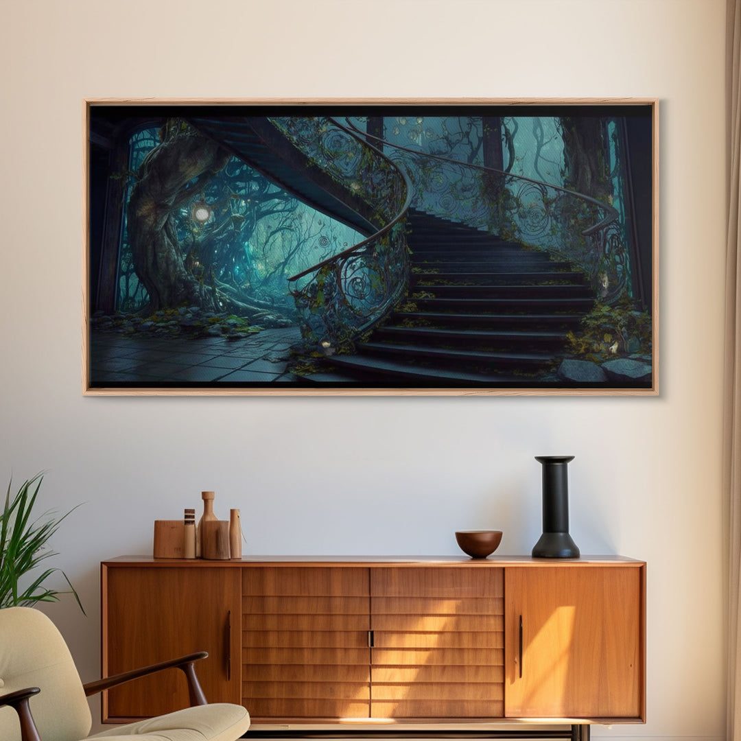 Fantasy Staircase, Framed Canvas Print, Stair Way to Beyond