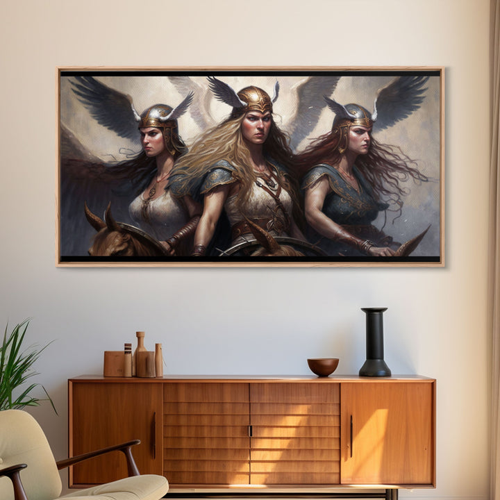 The Valkyries, Norse Mythology, Framed Canvas Print, Norse Fantasy Art