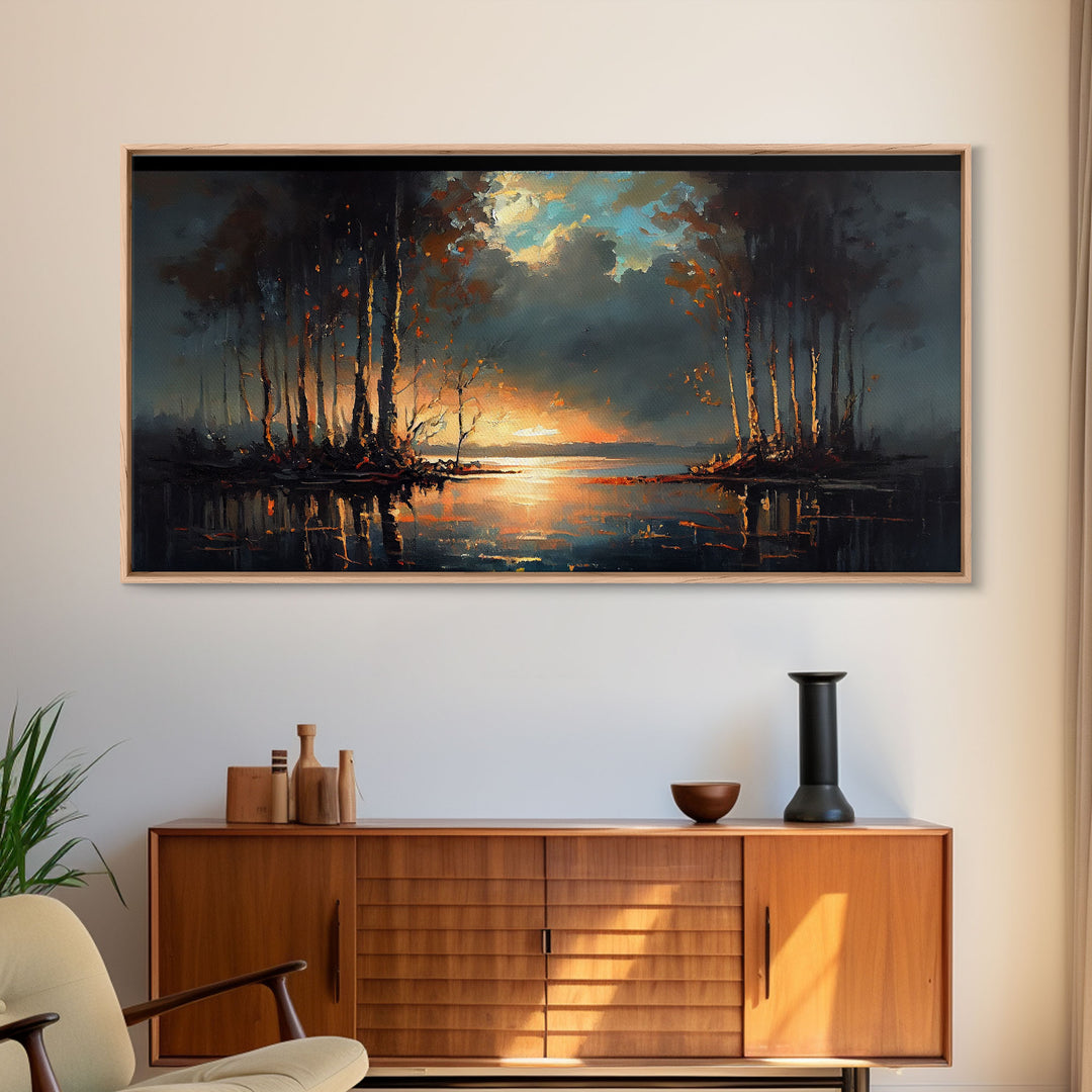 Moody Landscape Painting, Canvas Print, Framed Wall Art, Wall Decor, Vintage Style Art, Vintage Wall Art, Antique Reproduction Art