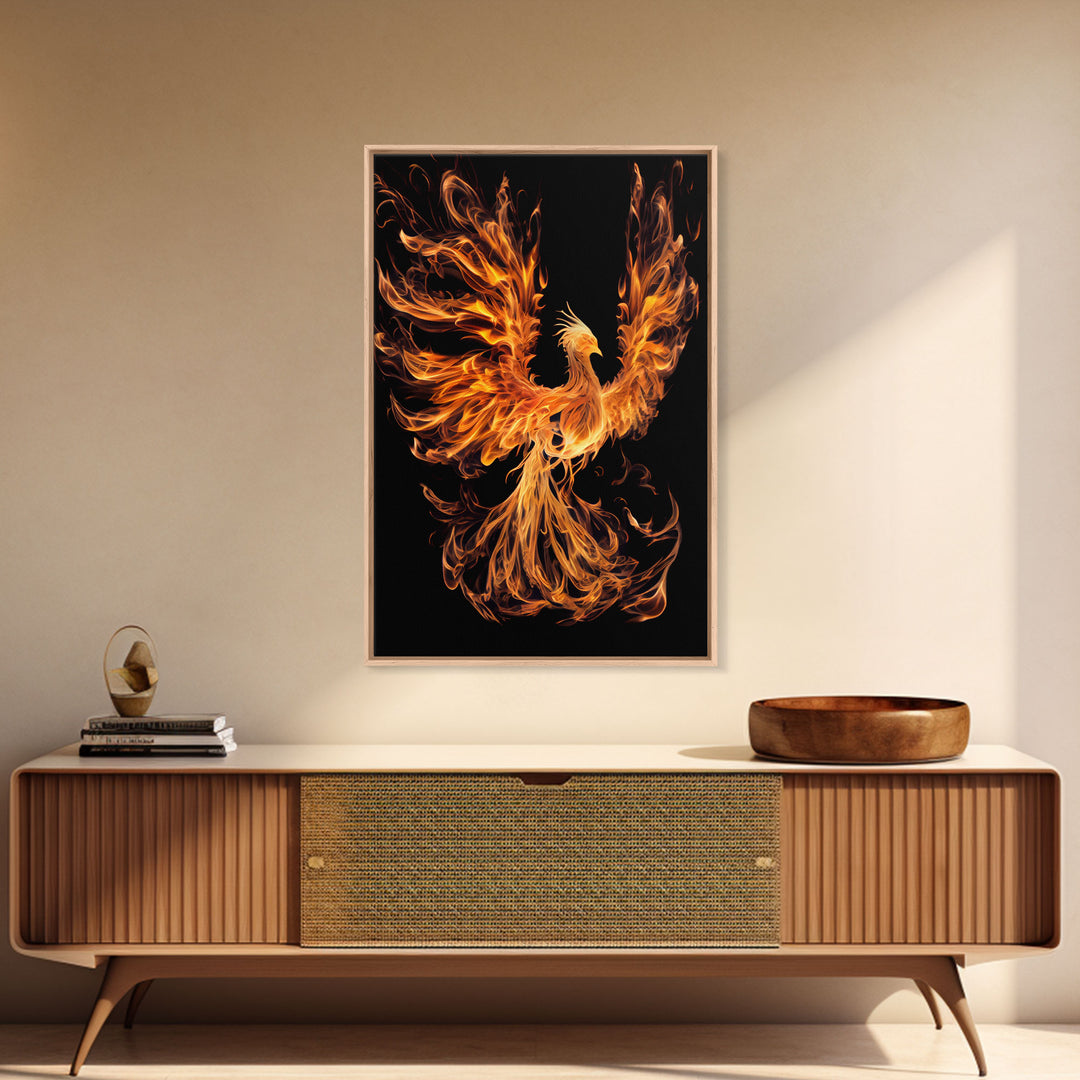 Canvas Print Of "The Phoenix" - Rebirth Art - Framed Canvas Art - Framed Wall Art - Incredibly Beautiful Phoenix Decor