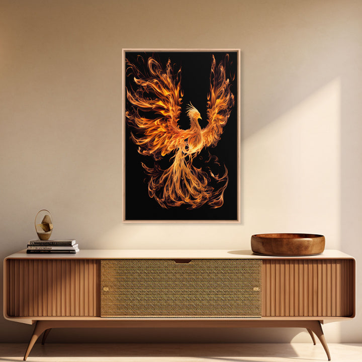 Canvas Print Of "The Phoenix" - Rebirth Art - Framed Canvas Art - Framed Wall Art - Incredibly Beautiful Phoenix Decor