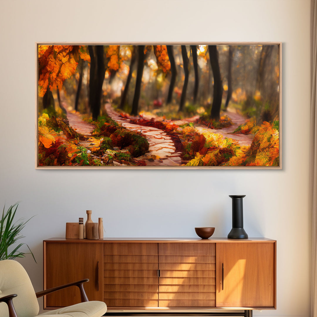 Nature Trail, Hiking Trail Wall Art Canvas Print, unique wall art for living room, bedroom, above bed