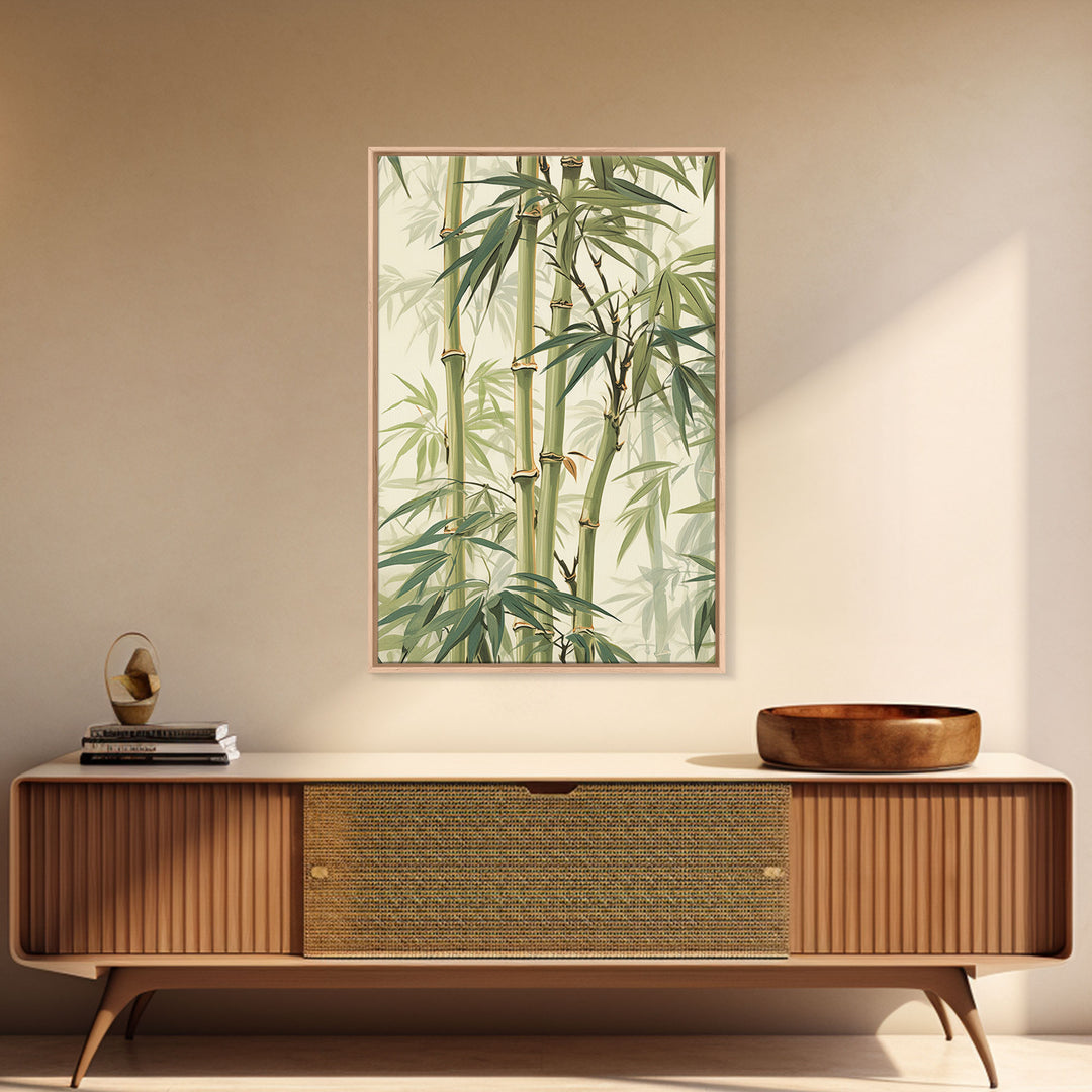 Minimalist Bamboo Wall Art Canvas Print, Zen / Meditation Decor