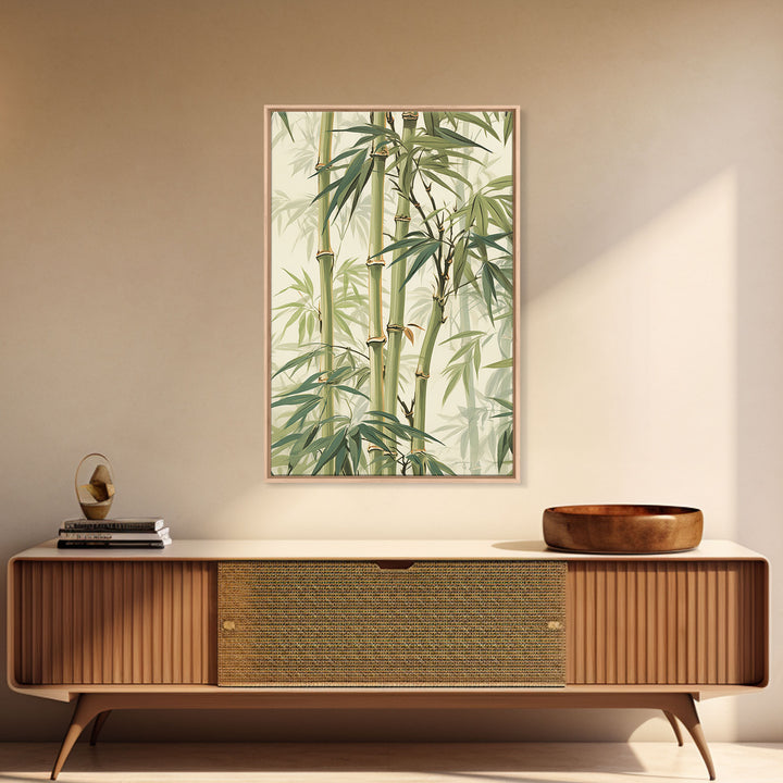 Minimalist Bamboo Wall Art Canvas Print, Zen / Meditation Decor