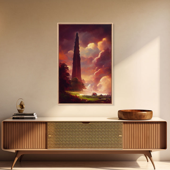 Dark Tower, High Fantasy Art Canvas Print, unique wall art, fantasy concept art
