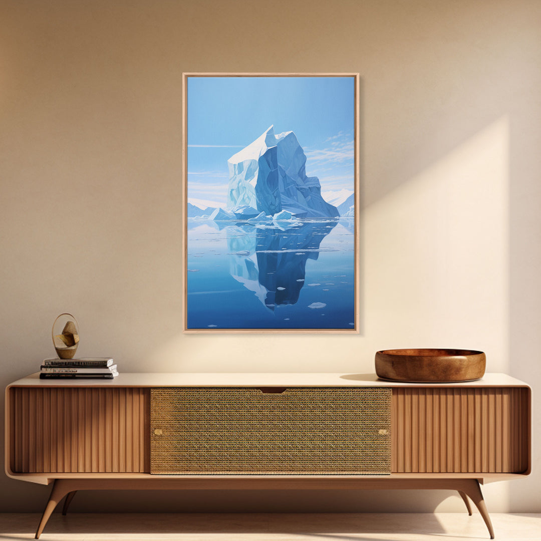 Seascape Wall Print, Iceberg Wall Art, Iceland Wall Art, Canvas Print, Wall Art, Vertical Art, Living Room Wall Art, Gift Ideas, Room Decor