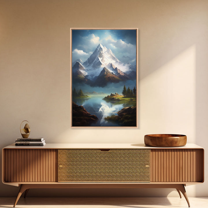 Mountains Wall Art, Lake Wall Print, Landscape Wall Art, Canvas Print, Wall Art, Vertical Art, Client Gift, Ranch House Decor, Office Prints