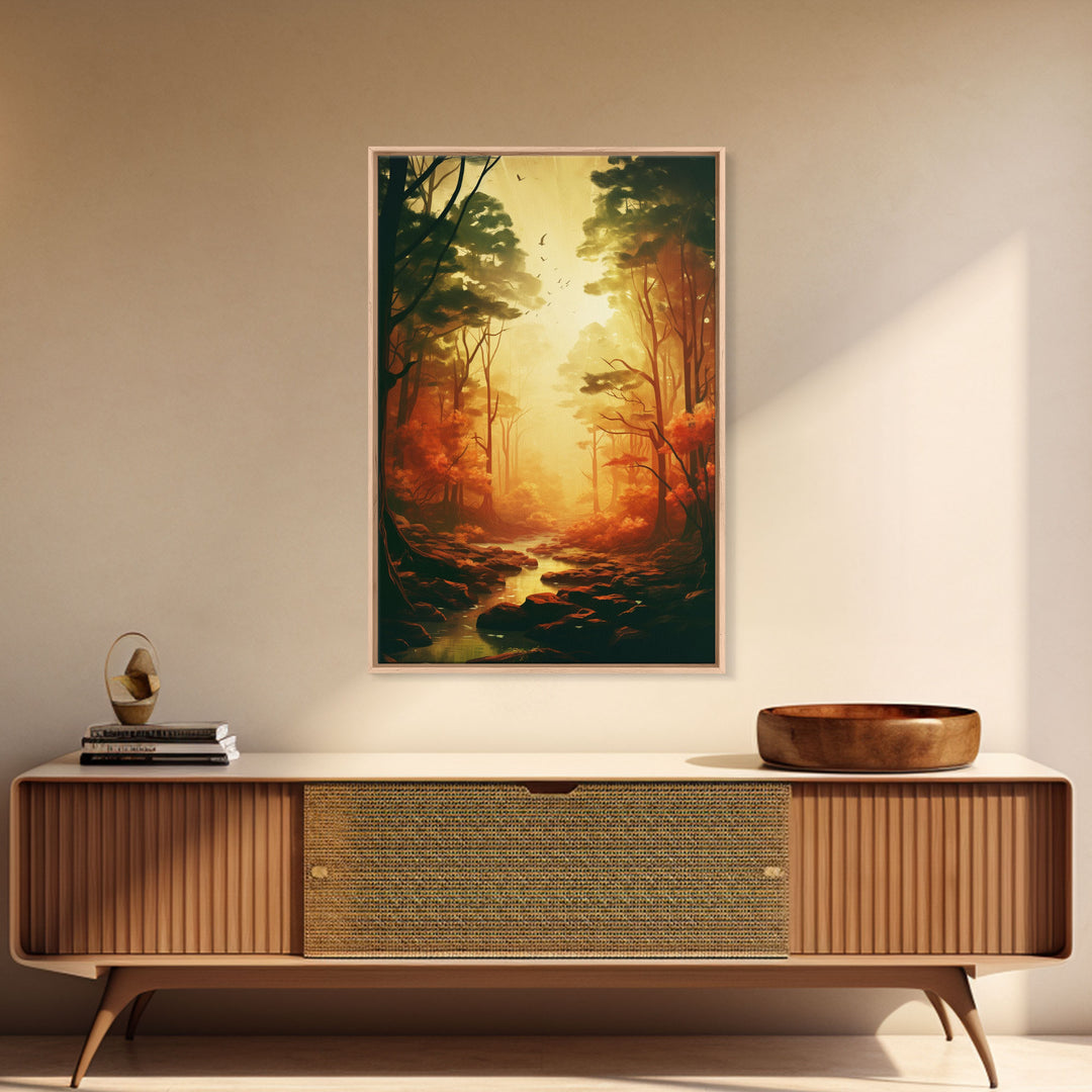 Forest Wall Art, Trees Art Print, Sunset Print, Canvas Print, Wall Art, Vertical Art, Nature Lover Gift, Camper Wall Decor, Country Wall Art