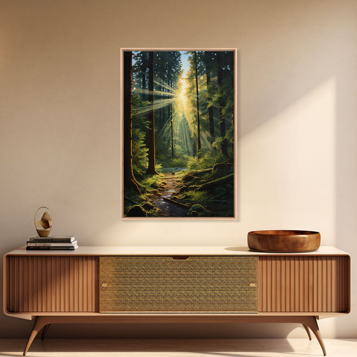 Forest Wall Print, Trees Art Print, Sunset Canvas Print, Wall Art, Vertical Art, Landscape Print, Gift For Boss, College Dorm Decor