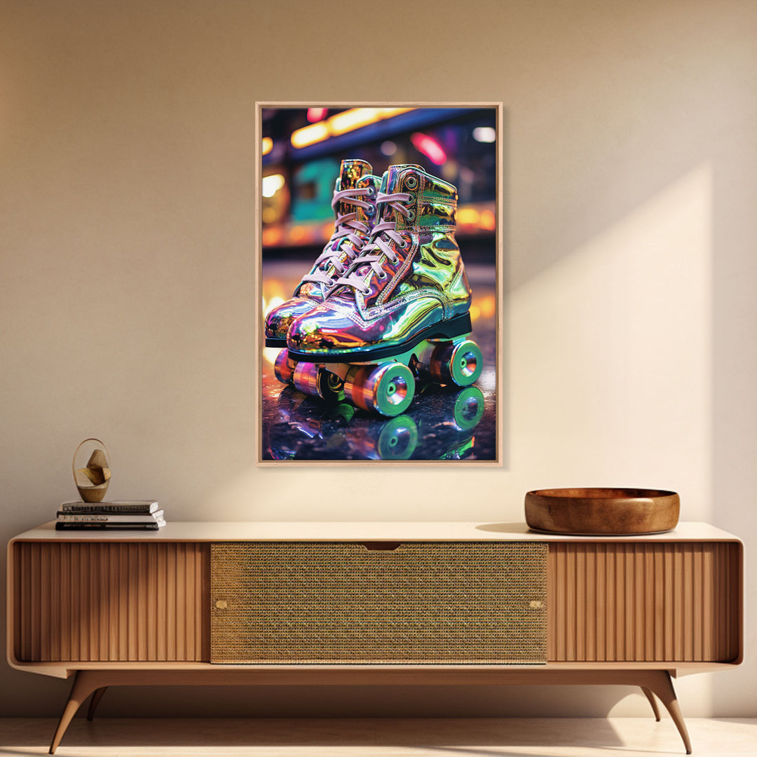 Roller Skates, Roller Derby, Retro Wall Art, Canvas Print, Wall Hanging, Portrait Art, Preppy Wall Art, Anniversary Gift, Office Prints