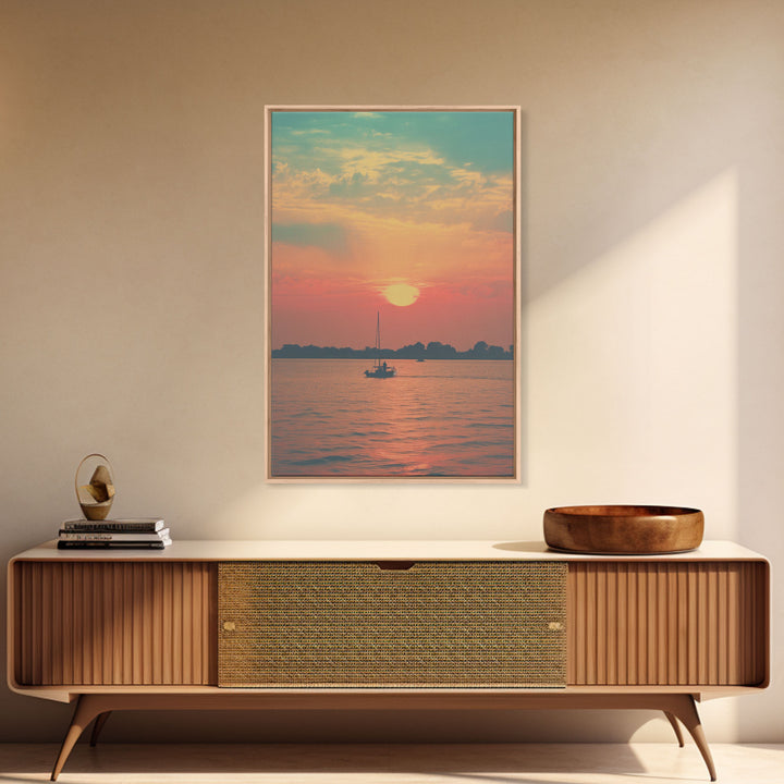 Ocean Wall Art, Sunset, Coastal Wall Art, Canvas Print, Wall Hanging, Portrait Art, Housewarming Gift, Family Home Decor, Living Room Prints