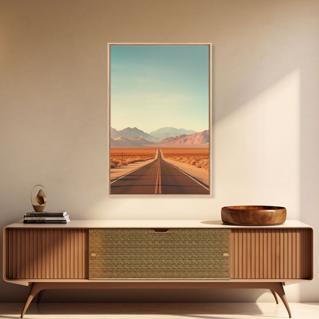 Desert Landscape, Desert Wall Art, Mountains Wall Art, Canvas Print, Wall Hanging, Portrait Art, Home Decor Prints, Office Wall Decor