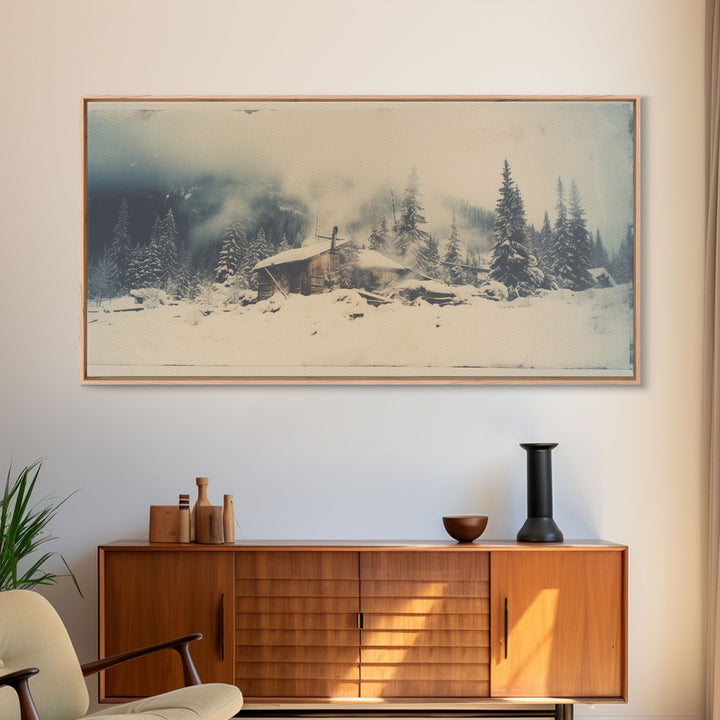 Snowed In - Framed Canvas Print - Winter Decor - Winter Art - Holiday Decor - Farmhouse Decor - Farmhouse Rustic Art - Winter Centerpiece
