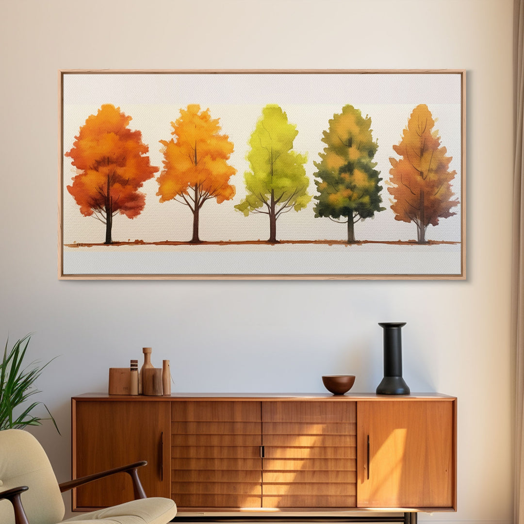 Fall Leaves Color Change Sign / Framed Canvas Print / Rustic Home Decor / Fall Decor / Autumn Thanksgiving Wall Art / Fall Centerpiece