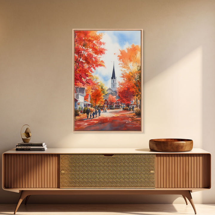 Rustic Red Barn And Tractor In Fall Landscape Framed Canvas Print Autumn Farmhouse Wall Art Seasonal Country Decor Holiday Wall Art