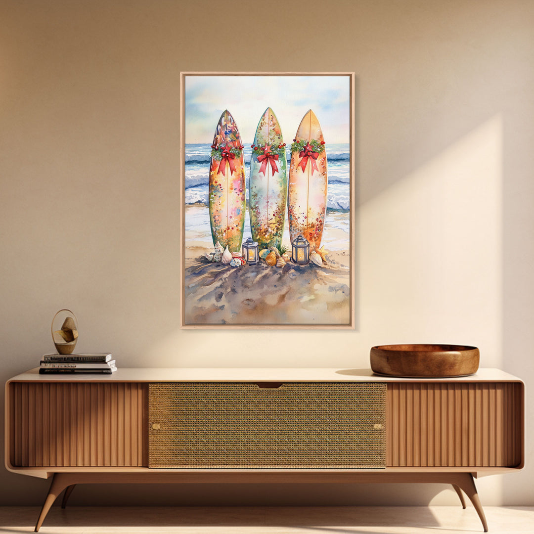 Sailboats With Autumn Reflections Framed Canvas Print Fall Nautical Wall Art Coastal Decor Best Gift Idea Seasonal Holiday Wall Art