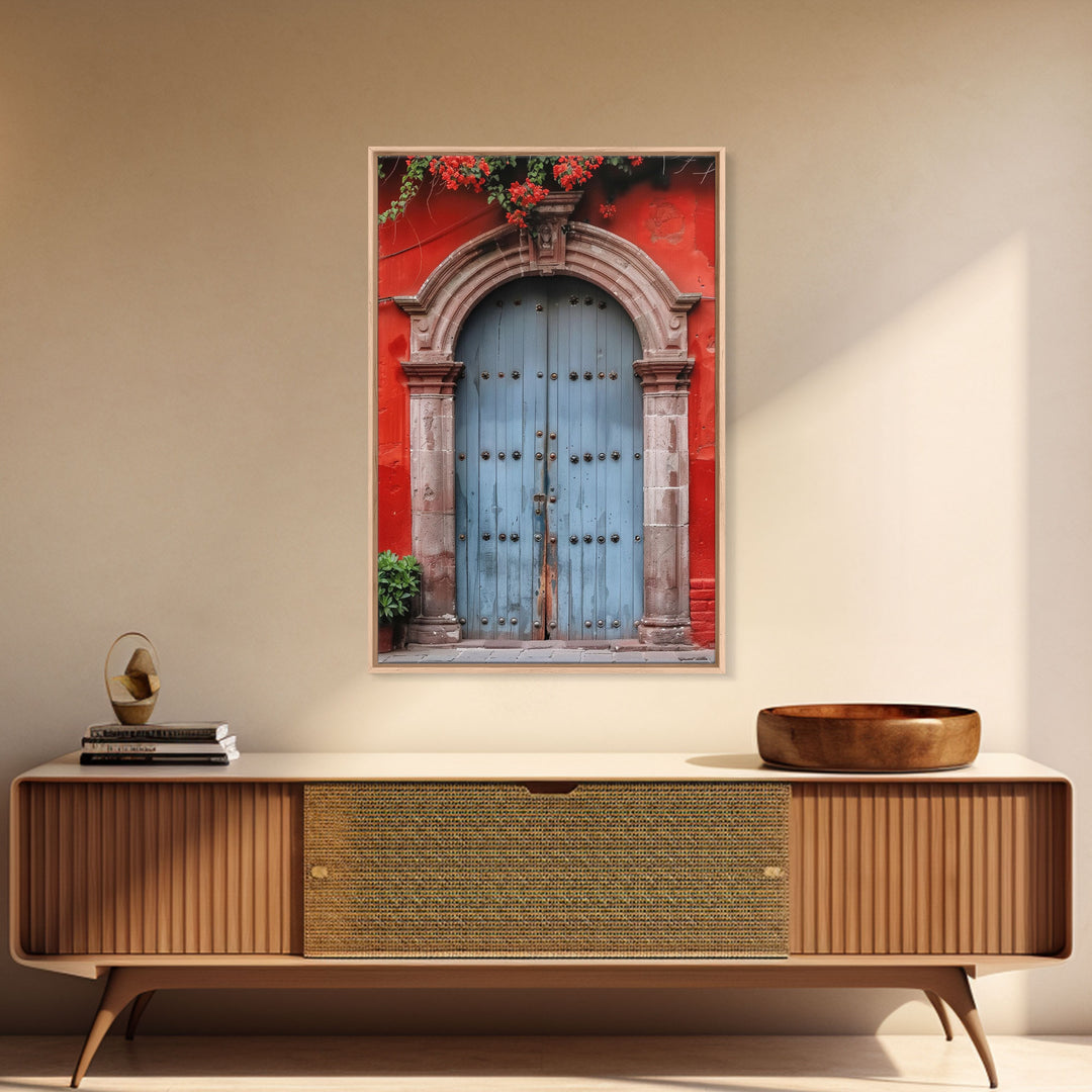 Change1 Indian Wall Art, Colorful Indian Doors, Framed Canvas Print, Painting Print, Traditional Hindu Architecture, Ready To Hang