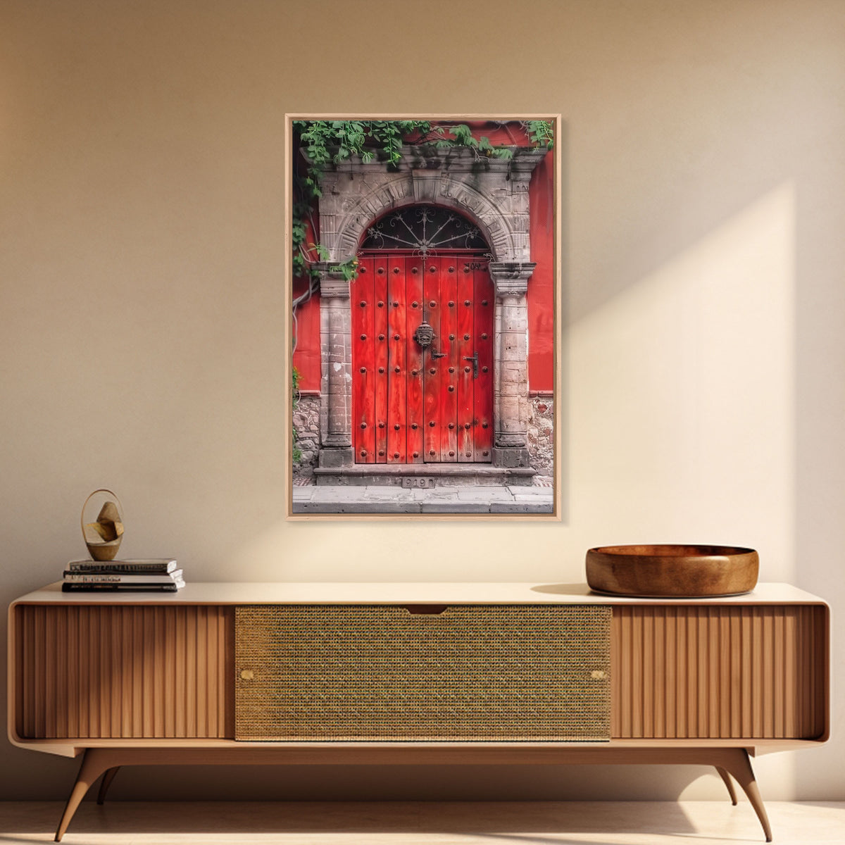 Change1 Mexican Wall Art, Framed Canvas Print, Old Town Mexico Architecture Wall Art, Framed Art
