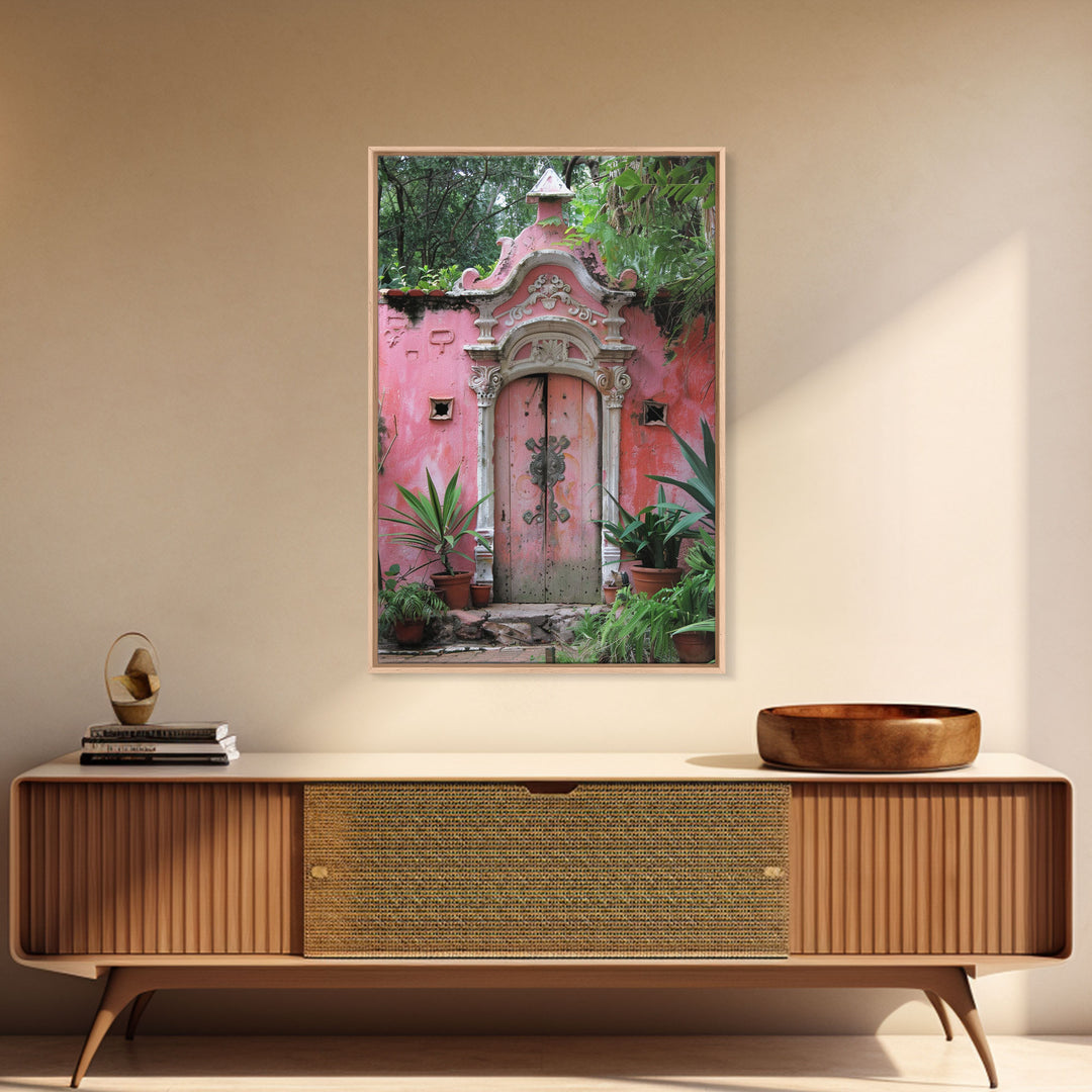 Change675 Architecture Print, 19th Century Architecture Photography, Mexico City Wall Art, Wood Framed Canvas Print