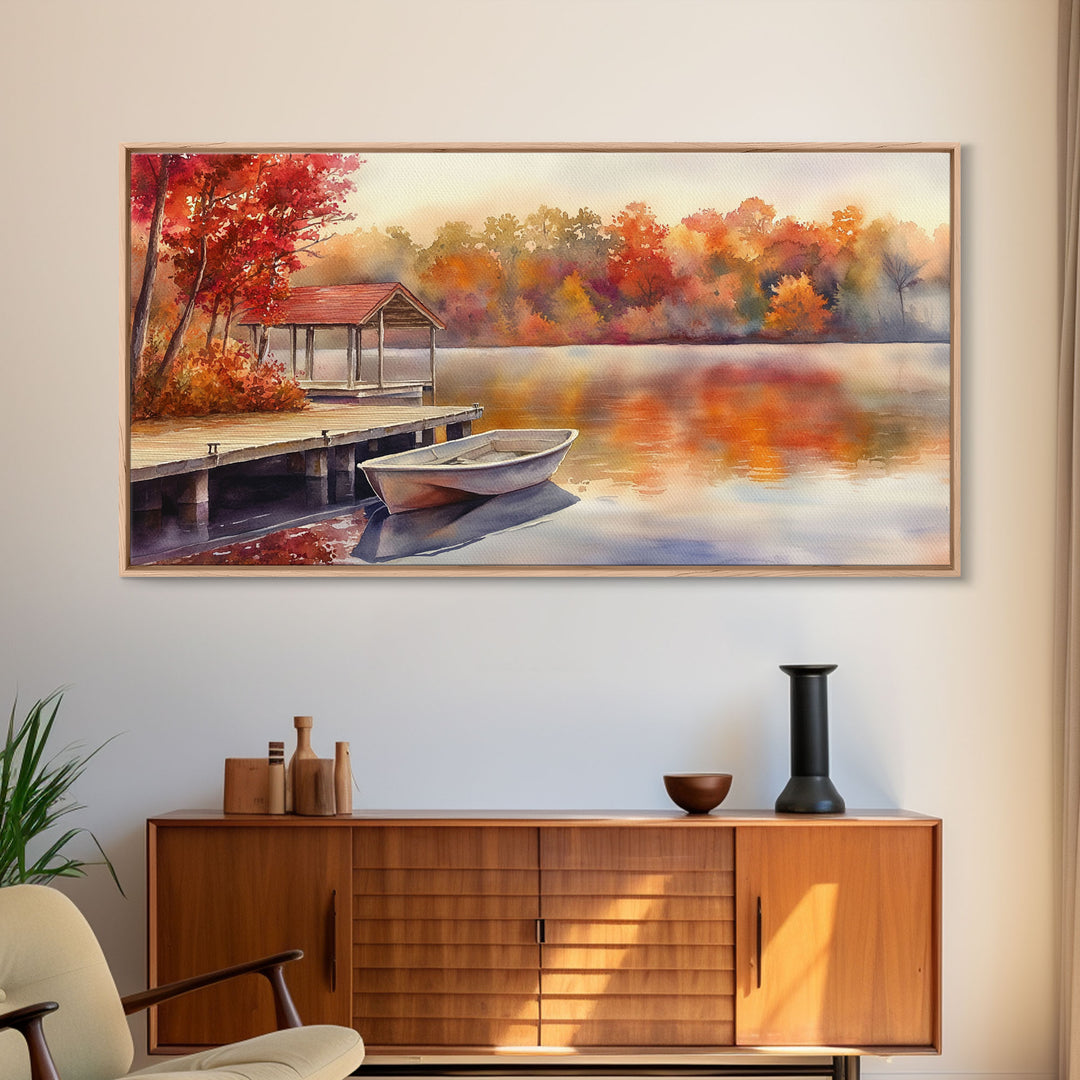 Autumn's Reflections - holiday decor, watercolor Christmas, Christmas wall art, winter wall art, holiday art gift