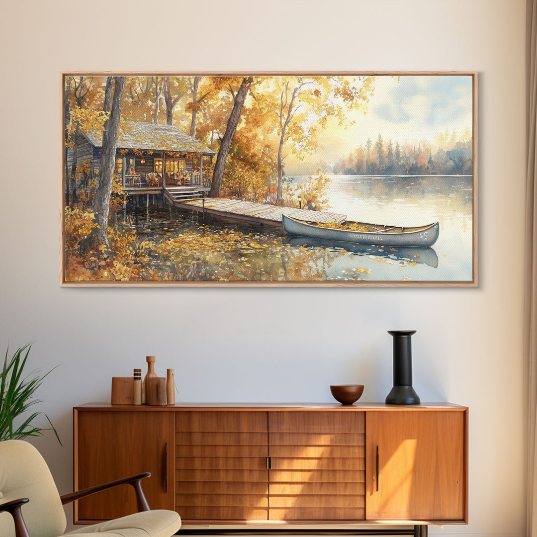 Cozy autumn farmhouse kitchen, fall harvest art, vintage fall wall decor, rustic kitchen wall print, country home decor, framed canvas print