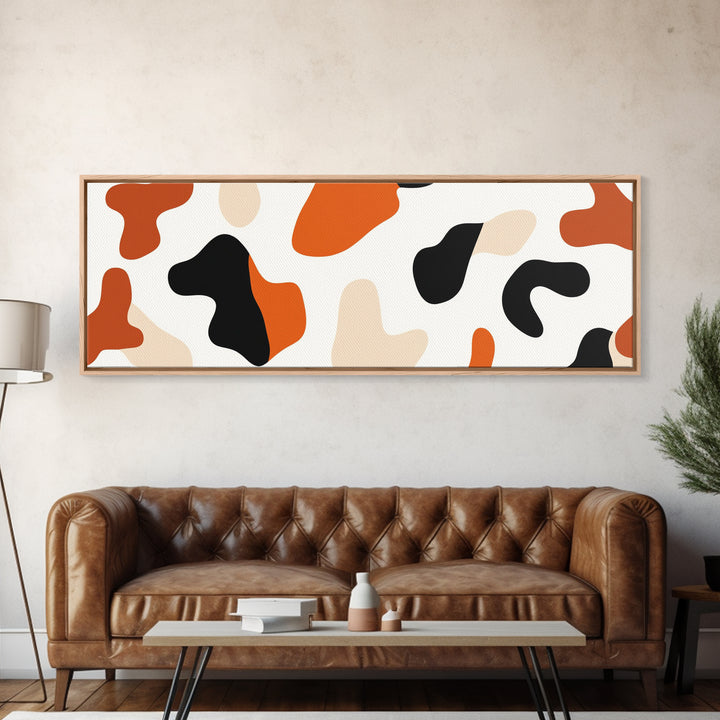 Abstract Cheetah Print Art, Animal Print Wall Art, Canvas Print, Extra Wide Oversized Abova Sofa Wall Art
