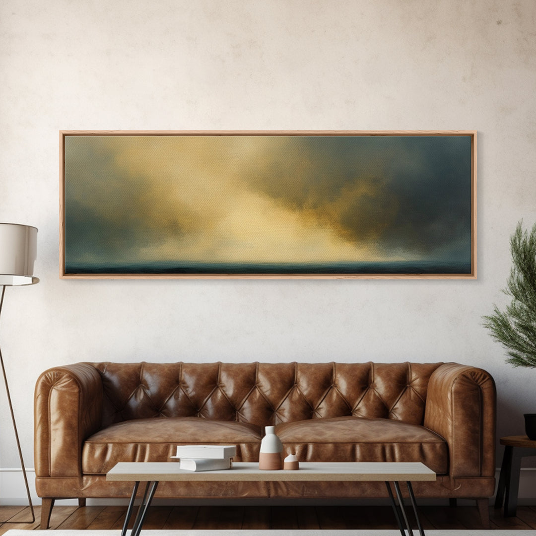 The Storm Rolls In - Framed Canvas Print - Dark and Moody Home Decor - Wood Framed Boho Style Wall Art