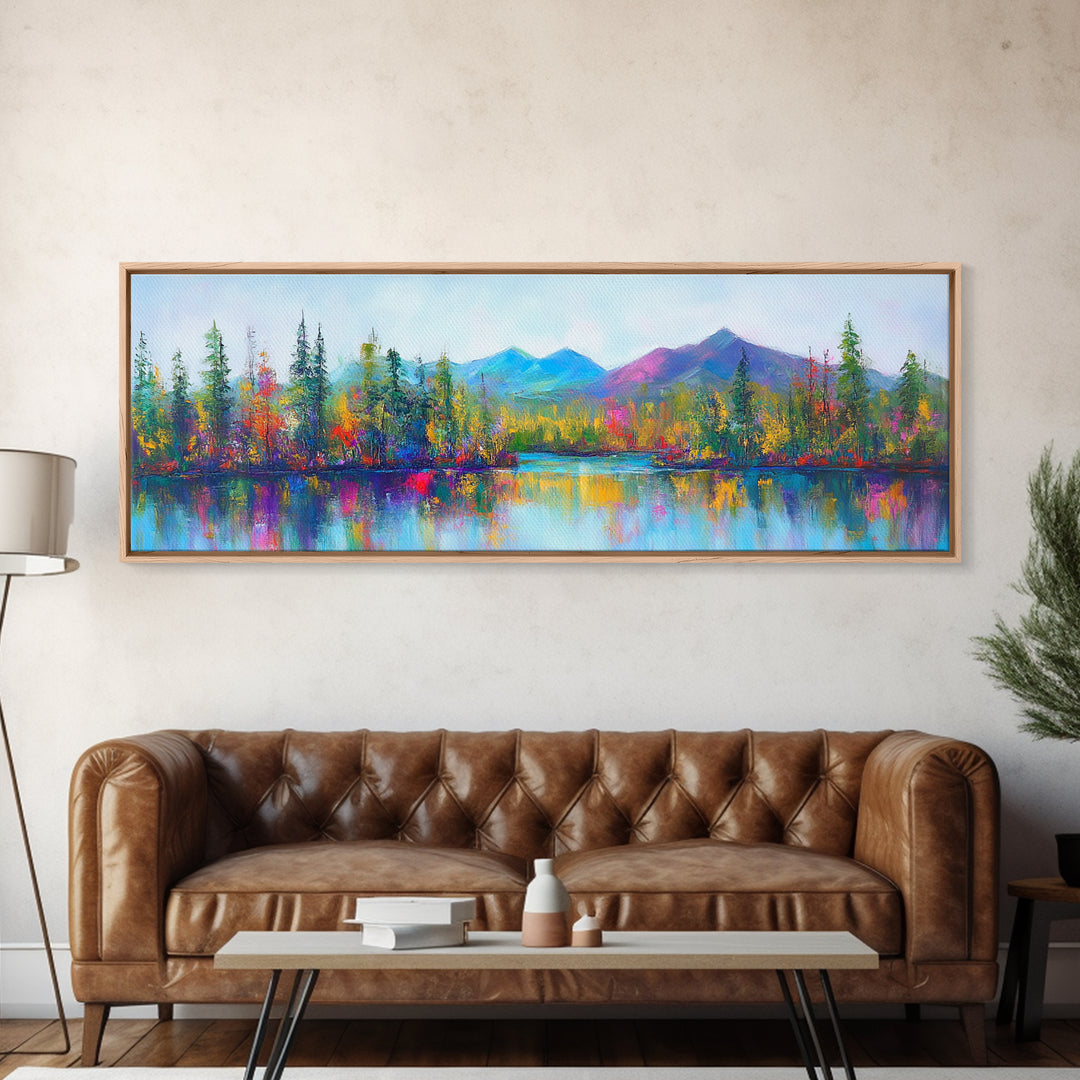 Abstract Landscape Painting Print, Panoramic, Surreal Art, Oversized Wide / Horizontal Fantasy Wall Art