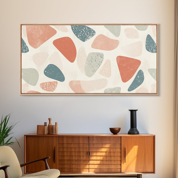 Abstract Shapes Geometric Wall Art Canvas Print, MCM Style Home Decor, Above Sofa Art Home Decor