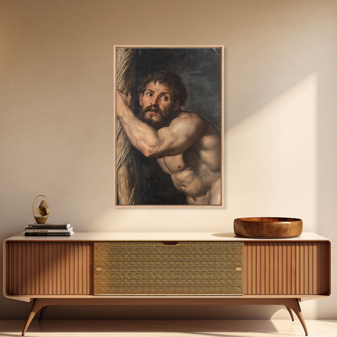 Satyr Painting Print, Framed Canvas Print, Satyr Painting Original, Satyr Artwork, Folk Art, Spooky Decor